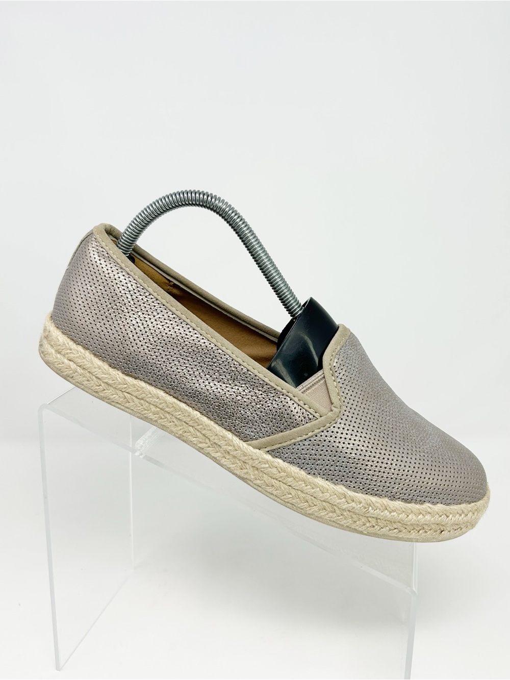 Clarks Azella Theoni Womens Loafer Flats Silver Espadrille Slip On Size 9